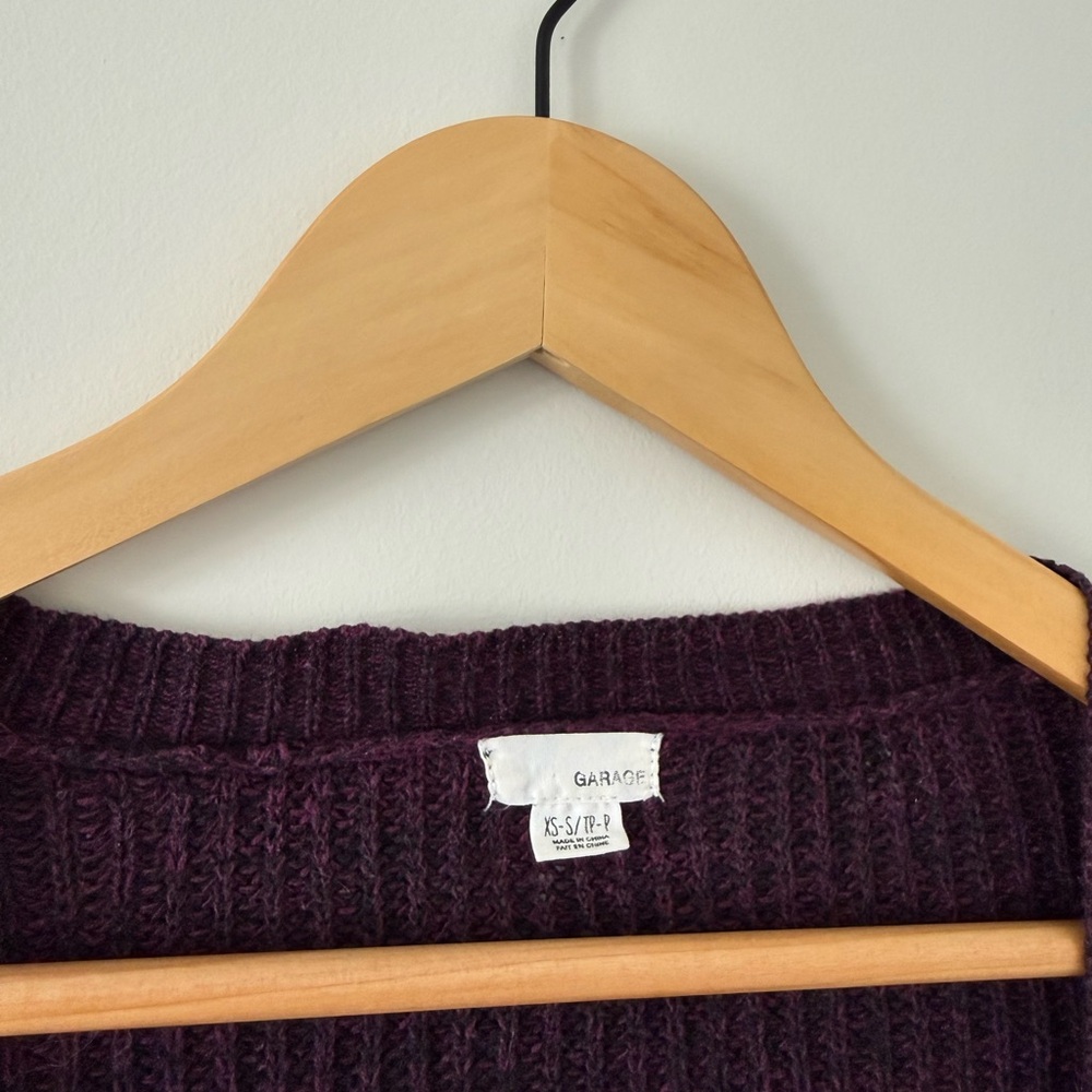 Garage | Purple Open-Front Knit Cardigan - Picture 3 of 3